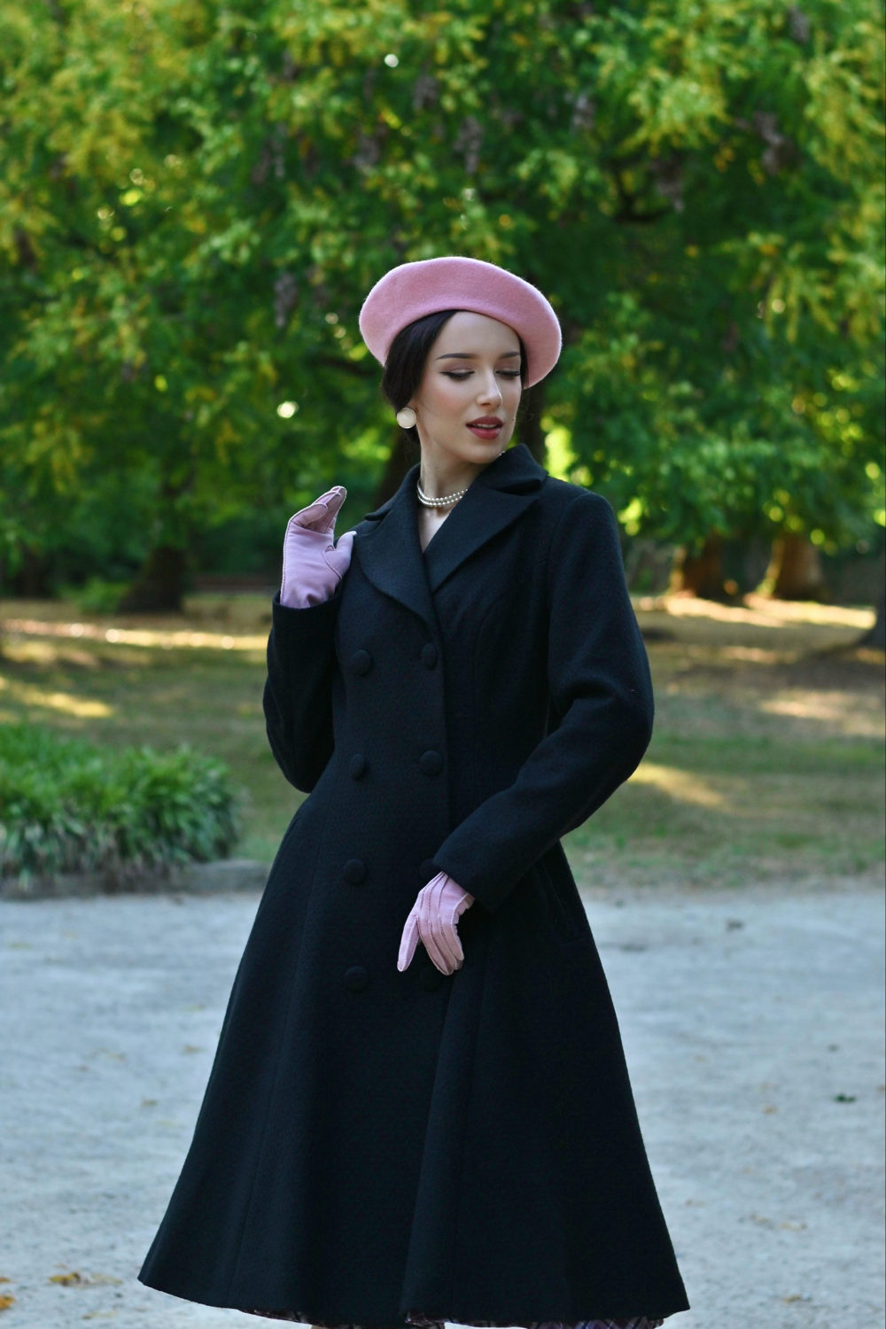 Margo Black Weave Swing Coat in Extended Sizing